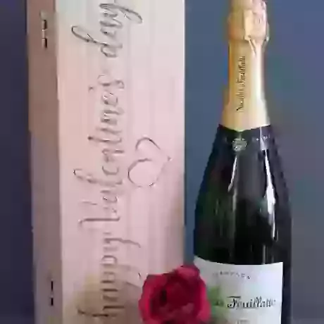 Personalised Valentines Champagne Wooden Case